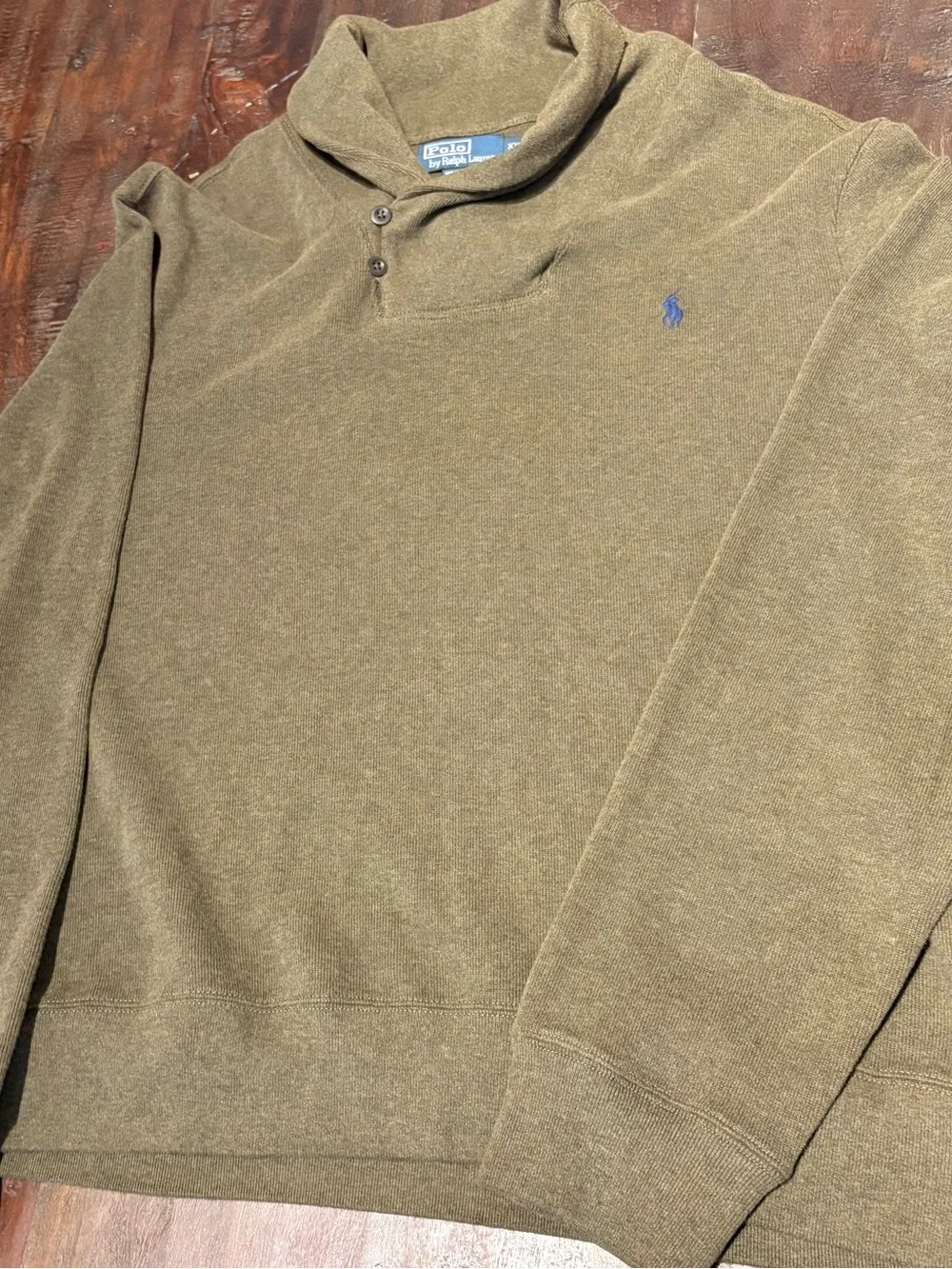 Polo by Ralph Lauren Olive Green Shawl Collar Sweater